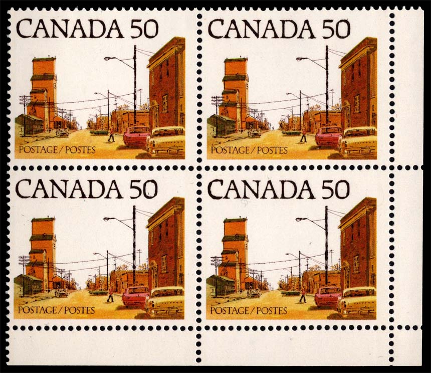 Canada #723A Prairie Town Main Street Block of 4; MNH Canada #723A Prairie Town Main Street Block of 4; MNH