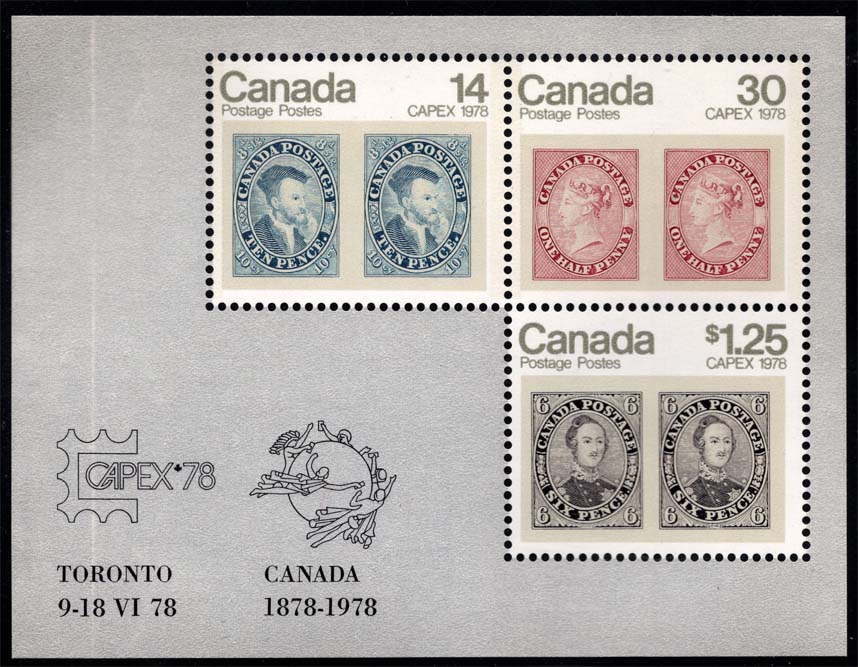 Canada #756a CAPEX '78 Souvenir Sheet of 3; MNH Canada #756a CAPEX '78 Souvenir Sheet of 3; MNH