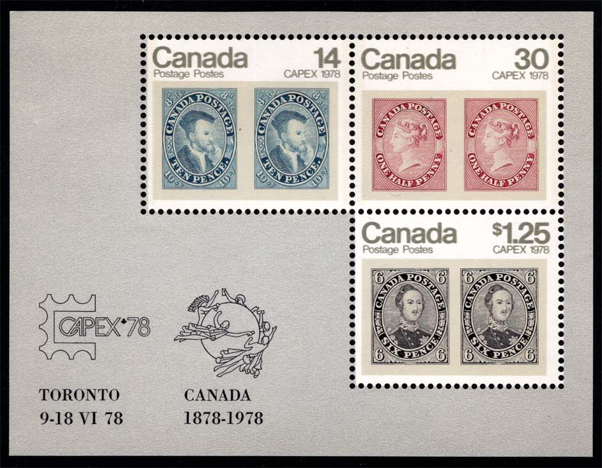 Canada #756a CAPEX '78 Souvenir Sheet of 3; MNH Canada #756a CAPEX '78 Souvenir Sheet of 3; MNH