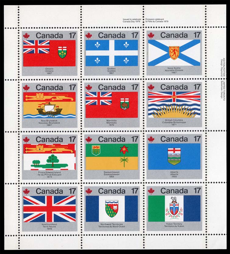 Canada #832a Flags Pane of 12; MNH Canada #832a Flags Pane of 12; MNH