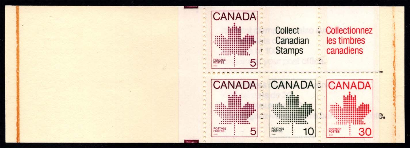 Canada #945a Maple Leaf Booklet Pane of 4; MNH Canada #945a Maple Leaf Booklet Pane of 4; MNH