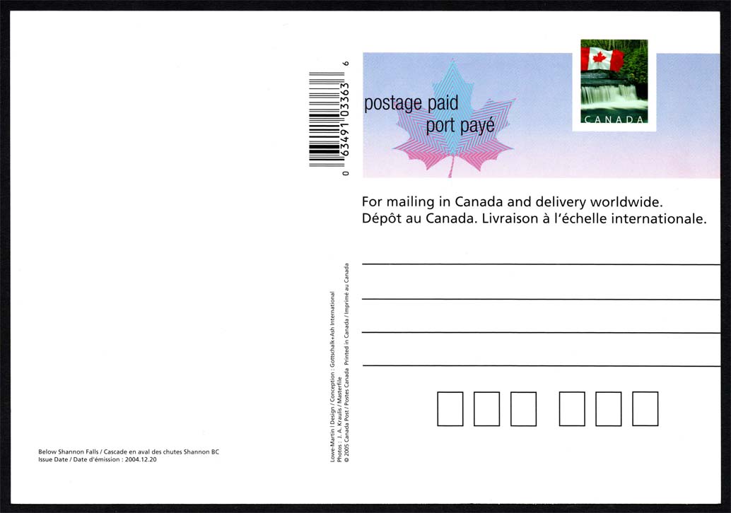 Canada 2004 Prepaid International Postal Card - Unused Canada 2004 Prepaid International Postal Card - Unused