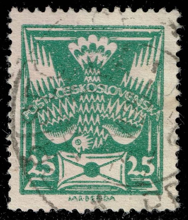 Czechoslovakia #85a Carrier Pigeon and Letter-Type II; Used Czechoslovakia #85a Carrier Pigeon and Letter-Type II; Used