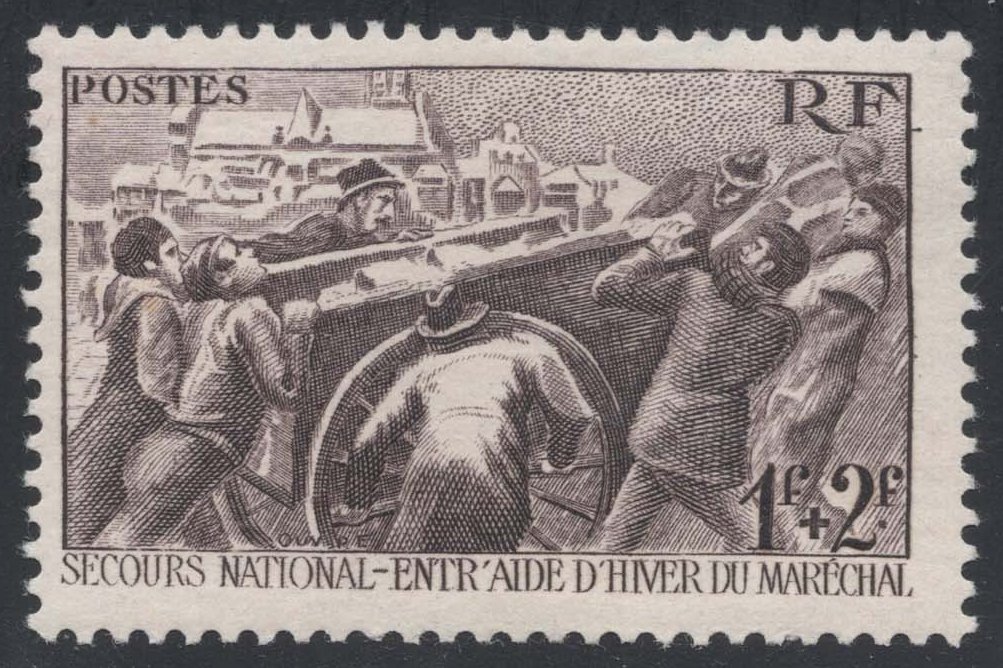 France #B112 Men Hauiling Coal; Unused France #B112 Men Hauiling Coal; Unused