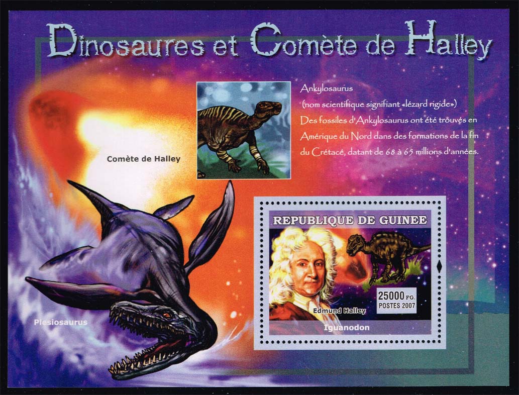 Guinea SW #4760 Halley, Iguanodon and Plesiosaur; MNH Guinea SW #4760 Halley, Iguanodon and Plesiosaur; MNH