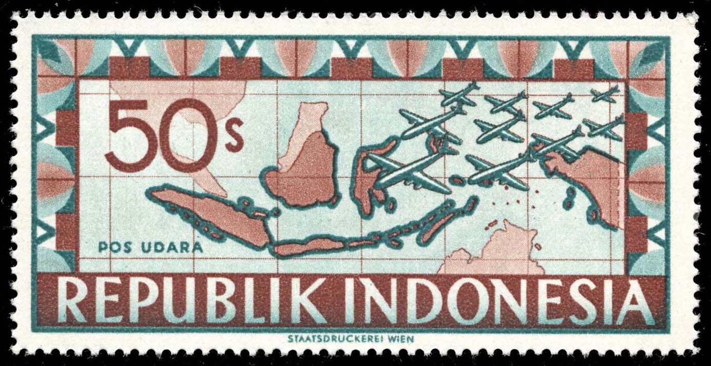 Indonesia #C33 Map and Airplanes; MNH Indonesia #C33 Map and Airplanes; MNH