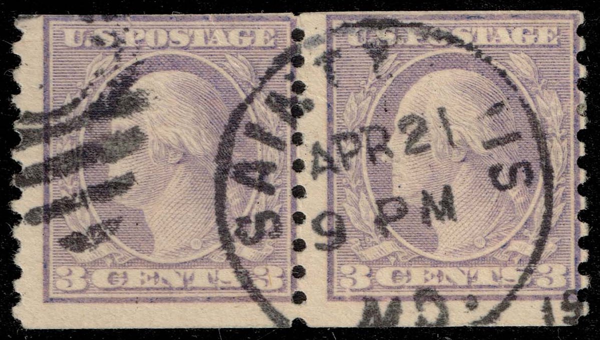 US #494 George Washington Pair; Used US #494 George Washington Pair; Used